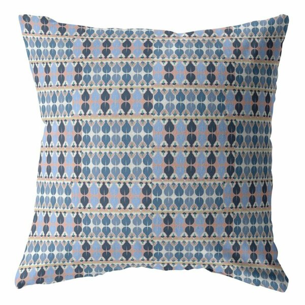 Homeroots 16 in. Spades Indoor & Outdoor Throw Pillow Light Blue & Gray 412536